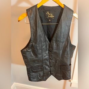 Vintage Manio Delfino Western Leather Vest
